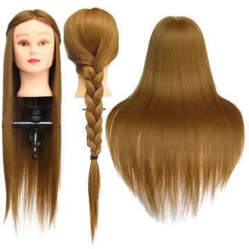 24 Inch 100% High Temperature Fiber Hair Styling Mannequin Head Blonde Hair Long Hair Hairstyle Hairdressing Training Doll