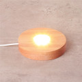 Wood Color Base White/Warm Light Rechargeable Remote Control Wooden LED Light Rotating Display Stand Lamp Holder Lamp Base