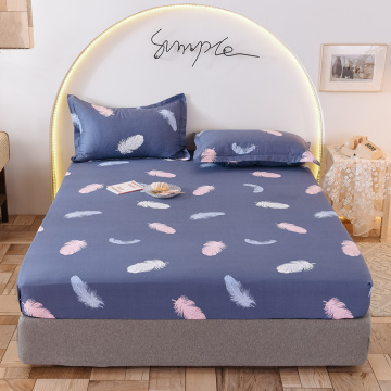 New Product 1pcs 100% Cotton Printing bed mattress set with four corners and elastic band sheets(pillowcases need order)