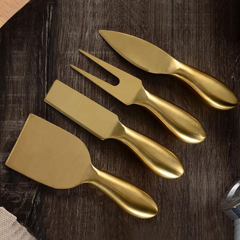 4pcst Cheese Tool Gold Slicer Cutter Knife Creative Graters Kitchen Tools Cake Spatula Butter cheese set
