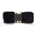 ZLD rabbit fur belt fashion wide belt wild Cintos Femininos belt metal dress belt ladies coat windbreaker elastic wide belt