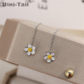 Uini-Tail hot sale new 925 sterling silver temperament sweet plum ear line fashion trend small fresh flower tassel ear line