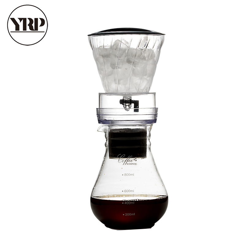 YRP Water Drip Coffee Machine New Reusable Filter Tools Glass Espresso Coffee Dripper Pot Ice Cold Brew Coffee Maker BDH-04