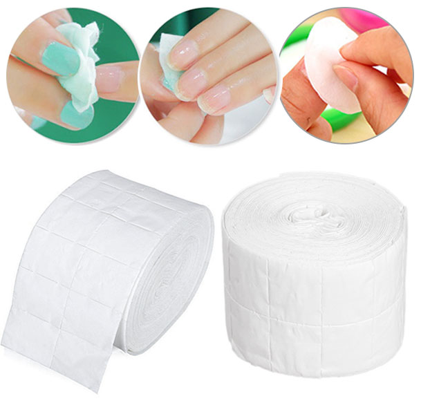 300pcs 1 Roll Lint Free Nail Art Makeup Tips Manicure Polish Cotton Remover Cleaner Wipe Cotton Pads Paper Nail supplies