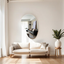 Irregular pebble shaped home decoration wall mirror