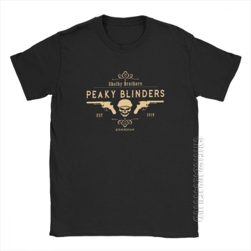 Peaky Blinders Shelby Brothers T Shirts For Men Print Tops Leisure T-Shirts Round Neck 100% Cotton Tees