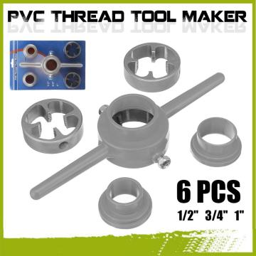 6pcs/Set NPT Die Set Pipe Threader PVC Thread Maker Tool Sizes 1/2