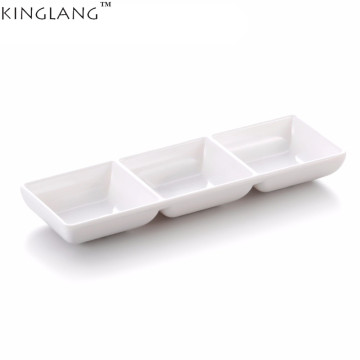 KINGLANG Japanese and Korean Restaurant Three section Sauce Plate For Sushi Dinnerware