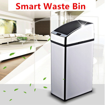 Smart Waste Bin Touchless Sensor Automatic Dustbin Big Capacity Kitchen Stainless Steel Trash Can Wide Opening Waste Garbage Bin