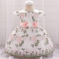 Girl Baby Clothes Flower Bow Ball Gown Dress for Girl Baptism Birthday Dress for 1 Year Floral Party Baby Dress Clothes L1888XZ