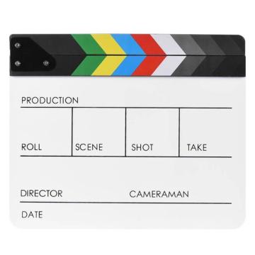 Colorful Clapperboard Acrylic Clapper Board Dry Erase Director TV Movie Film Action Slate Clap Handmade Cut Prop for Studio
