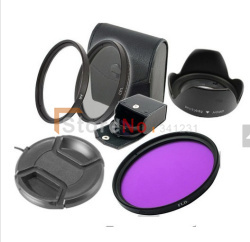 6 in 1 49mm or 52mm or 55mm 58mmUV CPLFLD Lens Filter+lens cap cover + Flower lens hood for canon nikon sony DSLR camera