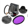 6 in 1 49mm or 52mm or 55mm 58mmUV CPLFLD Lens Filter+lens cap cover + Flower lens hood for canon nikon sony DSLR camera