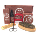 6pcs/set Men Beard Kit Styling Tool Beard Oil Comb Beard Brushes Moisturizing Wax Cream Styling Scissors Beard Care Set