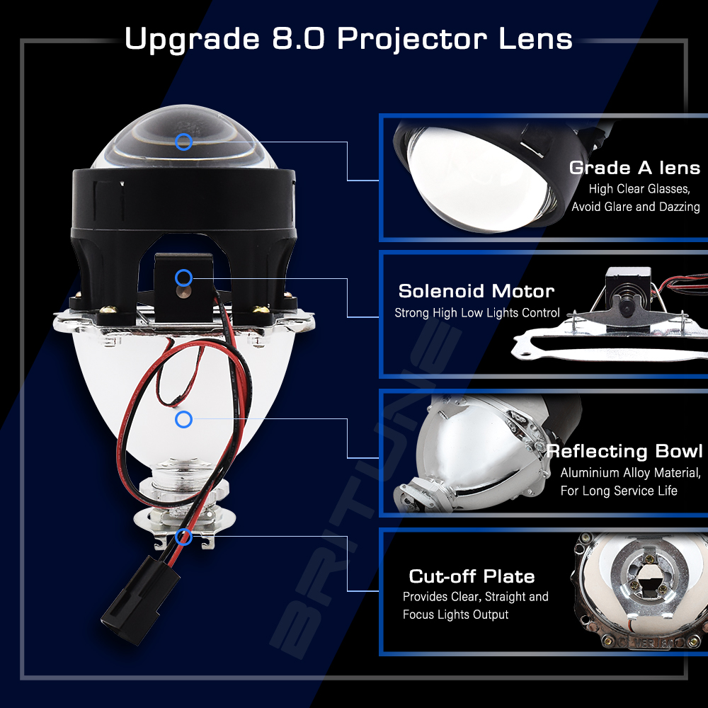 Car Lenses Replace For Audi A4 B6 8E 2001-2004 Xenon Halogen Headlight HID Projector Bi-xenon Lens Full Kit Accessories Retrofit