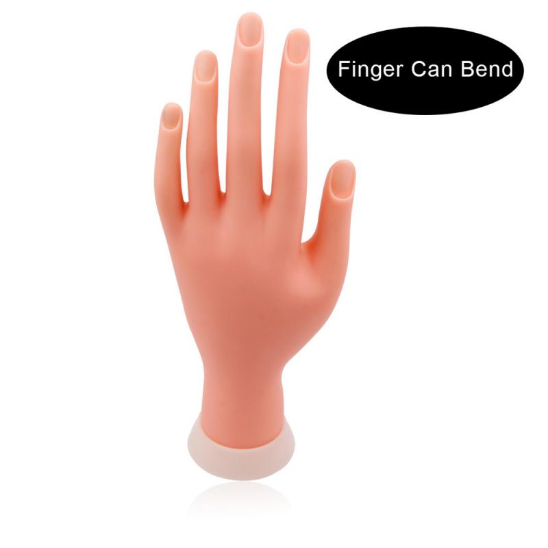 Bendable Table Mount Soft Manicure Practice Model Nail Art Training Faux Hand Re-usable Practice Hand Mannequin Fingers Nail