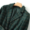 Plus size women's autumn and winter professional suit pants two-piece suit woolen plaid female jacket Slim pants high quality