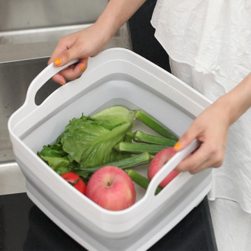 Sink Pool Drain Fruit Vegetable Basket Folding Square Basin Portable Sink Square Basin Folding Drain Basket Sink Kitchen Sinks
