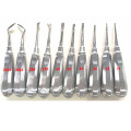 10Pcs Stainless Steel Dental Luxating Lift Elevator Teeth Clareador Curved Root Hexagon Handle Dentist Surgical Instrument Tool