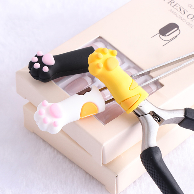 1pcs Cute Cat Paw Designs Nipper Cover Protective Sleeve for Nail Cuticle Scissors Dead Skin Tweezers Cap Pedicure Manicure Tool