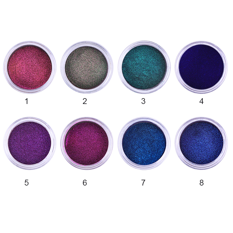 0.2g/Box Chameleon Mirror Laser Nail Glitter Powders Auroras Effect Nail Art Chrome Pigment Dust DIY Design Decoration