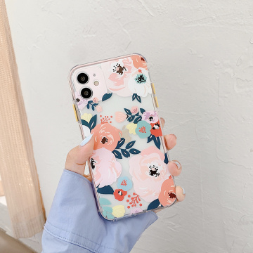 INS fresh flower Peony Phone Case For iphone 11 Pro Max 7 8 plus SE X XR XS Max Soft Silicone transparent protective back Cover