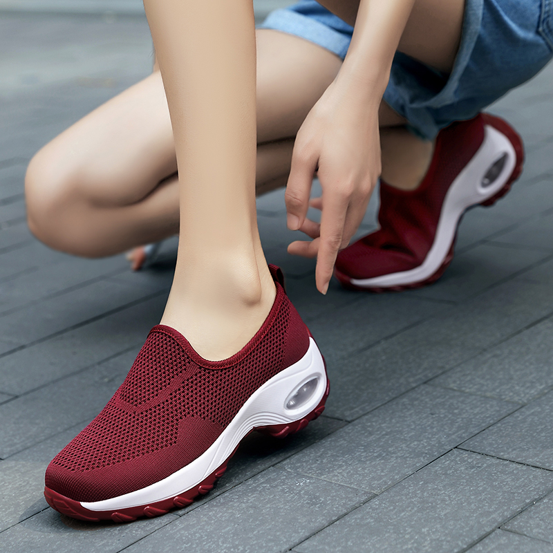 Summer Women's Sports Shoes 2020 Breathable Air Cushion Women's Platform Sneakers Blue Running Shose Women Shoe Plus Size 42 BY