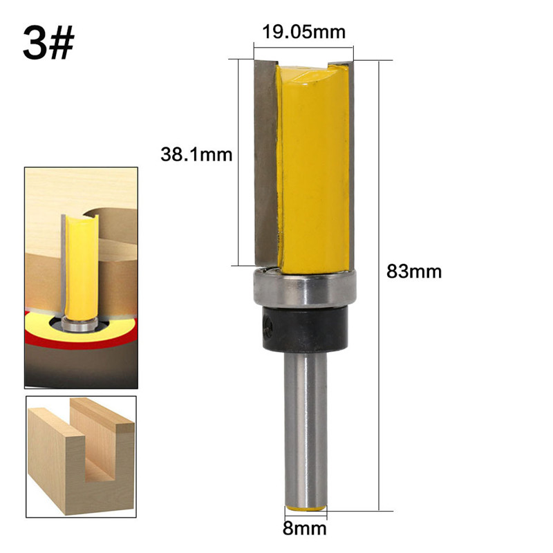 8mm Shank Mortising Router Bits Set Milling Cutter Profile Trimming Tool Straight Edge Engraving Machine Wood Cutter Woodworking