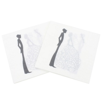 20Pcs Bride Groom Party Paper Napkins Wedding Table Decoupage Bridal Shower Tissue Serviettes Party Decor Supplies