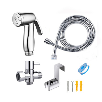 Toilet Bidet Sprayer Faucet Bathroom Handheld Shattaf Brass T adapter 1.5m Hose Tank Hooked Holder Cloth Diaper Hygienic Muslim