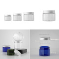 50g-250g Plastic Transparent Aluminum Cover Empty Makeup Jar Pot Refillable Sample Bottles Face Cream Lotion Cosmetic Container