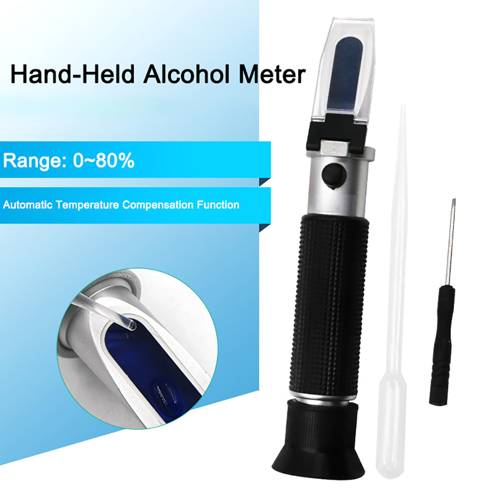 Hand-held Alcohol Meter Portable Refractometer Alcoholometer Meter Alcohol Concentration Measurement Tool Wine Tester