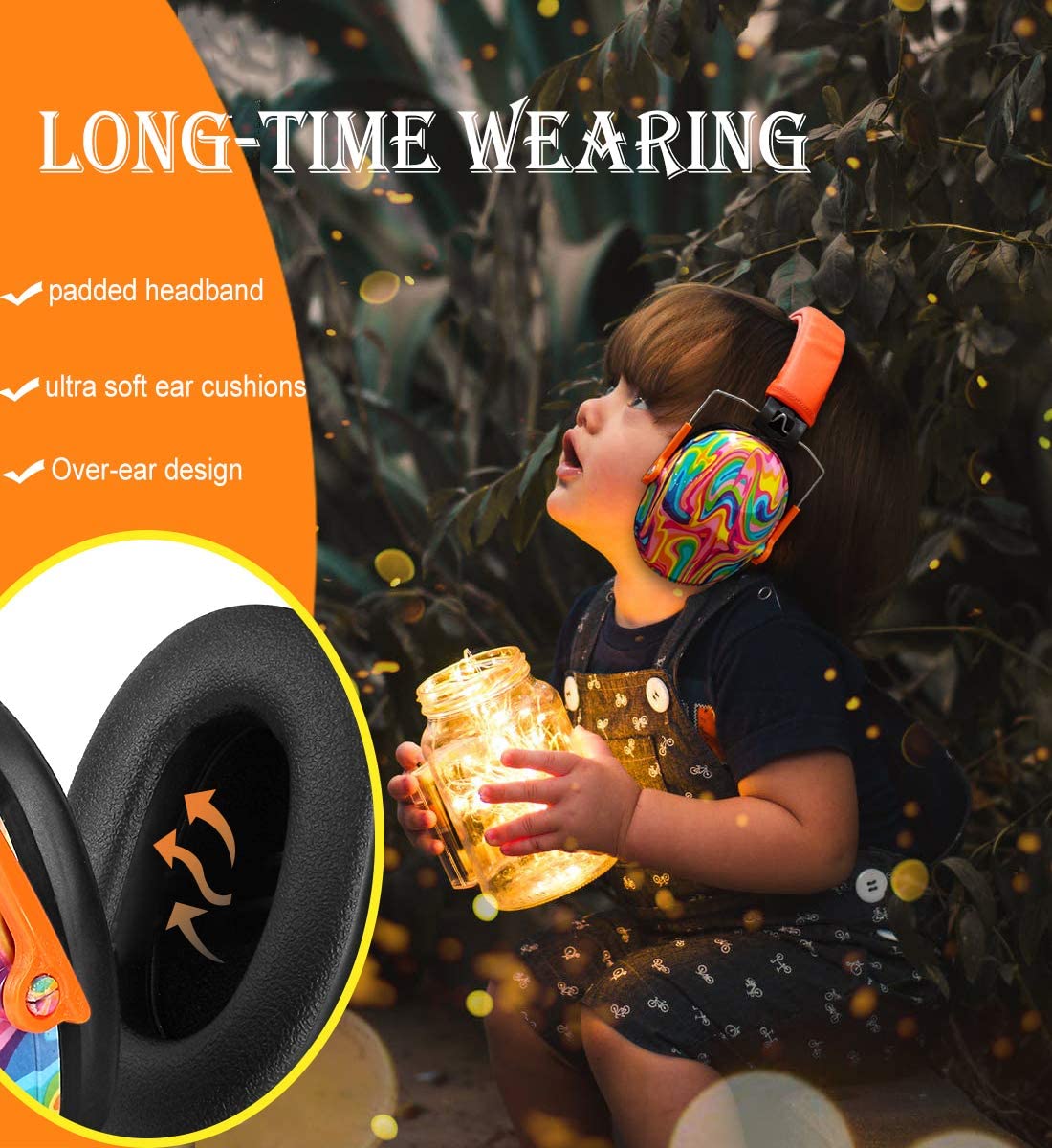 ZOHAN Kid Ear Protection Baby Noise Earmuffs Noise Reduction Ear Defenders earmuff for children Adjustable nrr 25db Safety