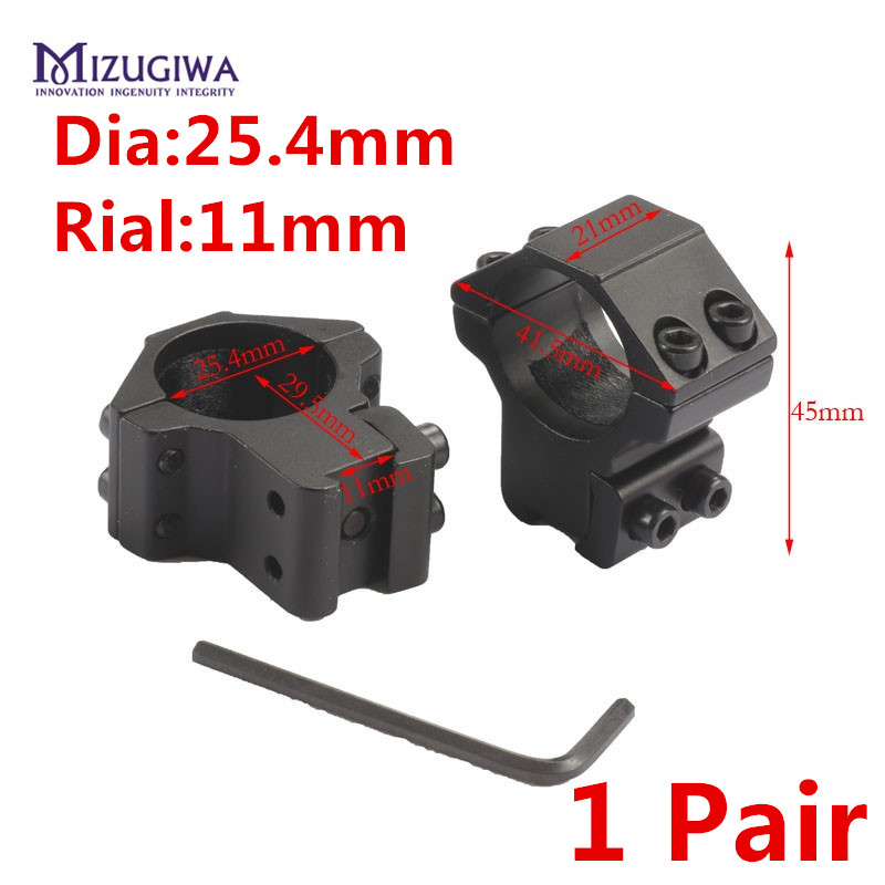 1 Pair MIZUGIWA Scope Mount Rings 25.4mm / 30mm Weaver 11mm / 20mm Picatinny Rail For Optics Sight Pistol Airsoft Accessories