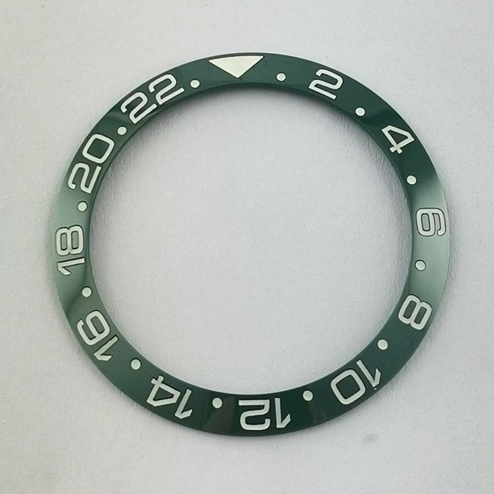 Watch Bezel Insert 38mm Super Luminous Black/blue/green Ceramic Bezel Ring Insert Watch Parts Fits For 40mm GMT Watches
