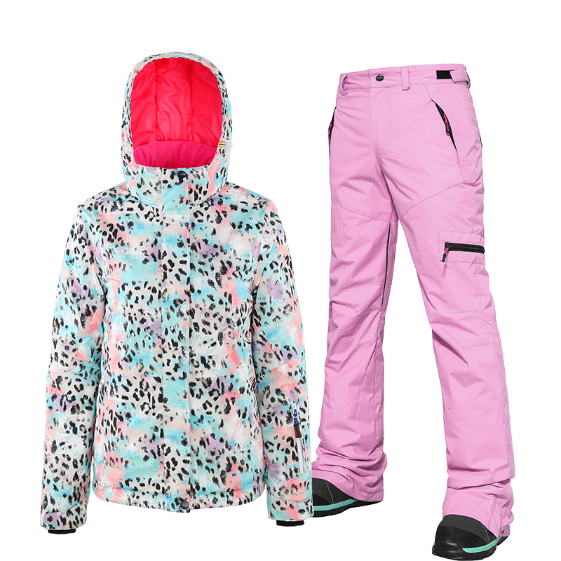 Ski Suit Women Winter Thicken Ski wear Waterproof Moutian Ski Jacket Snowboard Set Pants snow jacket and pants Female