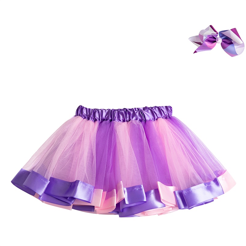 Tutu Skirt Girl Rainbow Unicorn Tutu Dance Skirt Birthday Princess Ball Gown Children Kids Clothes Elastic Party Pettiskirt