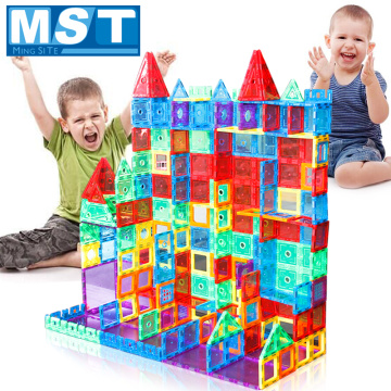 98PCS Transparent Magnets Blocks Building Block Tiles 3D Magnetic Blocks Kids Constructor Playboards Child Game Creativity Toys