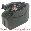 UN Approved 10L Olive Green Metal Fuel Jerry Can Vertical Gas Canister Carrier Portable Diesel Petrol Gas Tank