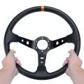 Car Racing Steering Wheel Drift Auto Sports Steering Wheel 14 inch 350mm PU & Aluminum Universal Deep Corn Dish Modified Parts