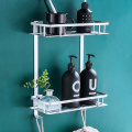 Bathroom Shelves Double Layer Shower Shelves Storage Soap Shampoo Aluminum Rack Holder Organizer Shelves for Bathroom