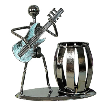 Popular Creative metal Pen holder Vase Pencil Pot Stationery Desk Tidy Container office stationery(electric guitar)
