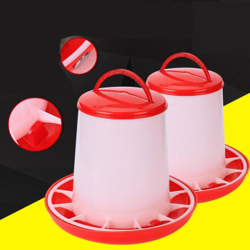 1.5kg Plastic Food Feeder Chicken Chick Hen Poultry Lid Handle Farm Animal Feeding Watering Supplies