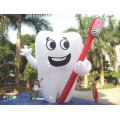 6m 20ft tall giant inflatable tooth balloon with toothbrush on hand for dentist advertising