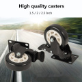 2pcs 1.5 2 2.5 Inch Furniture Caster Wheel Swivel Caster Silver Roller Wheel For Platform Trolley Chair Household Accessories