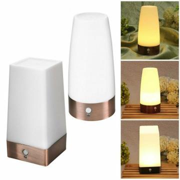 Smart Wireless PIR Motion Sensor LED Night Light Battery Powered Table Lamp Warm White Color Night LED Lighting Home Decor