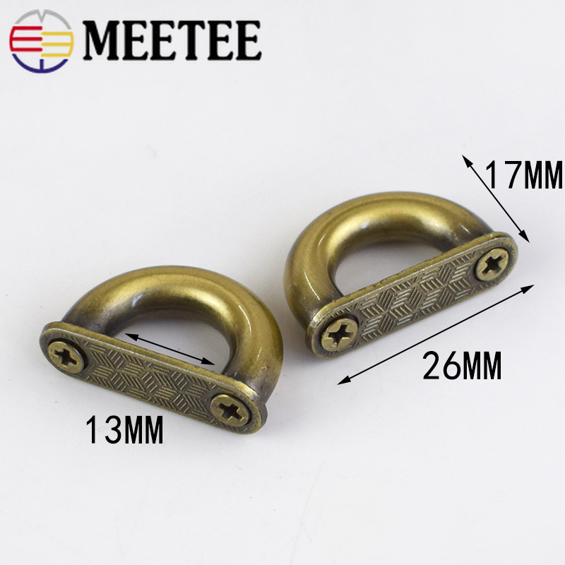 Meetee 5/10pcs 13mm Metal D Ring Buckle Connection Alloy Shoes Bags Arch Bridge Buckles DIY Sewing Hardware Accessories AP523