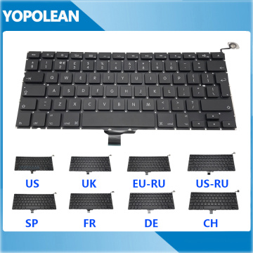 New US UK Russian Spain French Germany Switzerland Replacement Keyboard For Macbook Pro 13