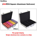 200PCS Capacity Square Chips Suitcase Chip Container Chip Case/Box Poker Chips Square Aluminum Suitcase 1pcs