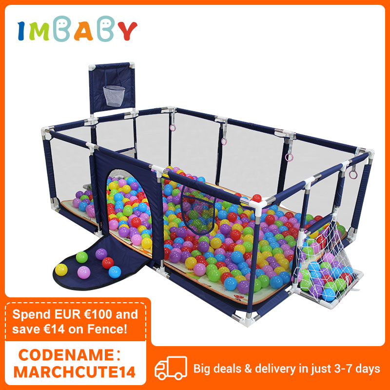 IMBABY Baby Playpen Safety Barrier Children's Playpens Kids Fence Balloons Pit Pool Balls For Newborn Balls Playground Basketbal